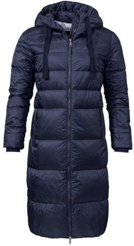 Schöffel Damen Down Coat Kenosha L, wind- und wasserabweisender Daunenmantel mit RDS-zertifizierten Federn, leichte Winter Wanderjacke mit Wärmekragen und Kapuze
