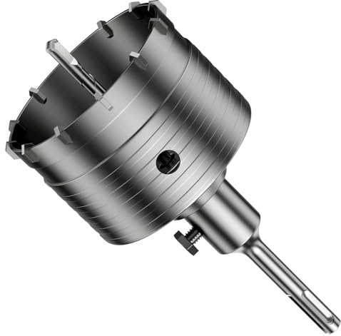 WinGluge Sierra Corona Perforadora Hormigon 82mm, con SDS Plus Adaptador110mm y Puntas de Carburo 110mm, Corona Hormigon Resistente a Golpes, SDS taladro de pared, para Cemento, Ladrillo, Piedra