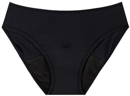 Aiseyi Periods Traje de baño para nadar Mujer Periodos Traje de baño 4 capas a prueba de fugas Pantalones Periódicos Parte inferior de bikini Menstrual Negro Flujo de luz para niñas
