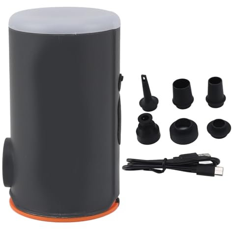 Buachois Elektrische Luftpumpe, Multifunktionale Wiederaufladbare Tragbare Schnelle Elektrische Luftmatratzenpumpe, Luftmatratzenpumpe Für Luftmatratzenbett, Schwimmring, Aufblasbares(Schwarz)