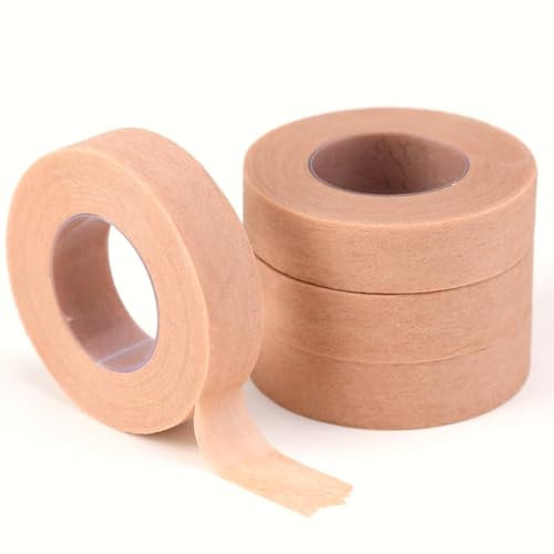 4 pezzi Nastro microporoso,Nastro Adesivo Chirurgico Microporoso 1,25cm x 9,14m,Cerotto Medicazione Traspirante per Ferite e Tape Sportivo, Ideale per Pelli Sensibili ed Estensioni Ciglia