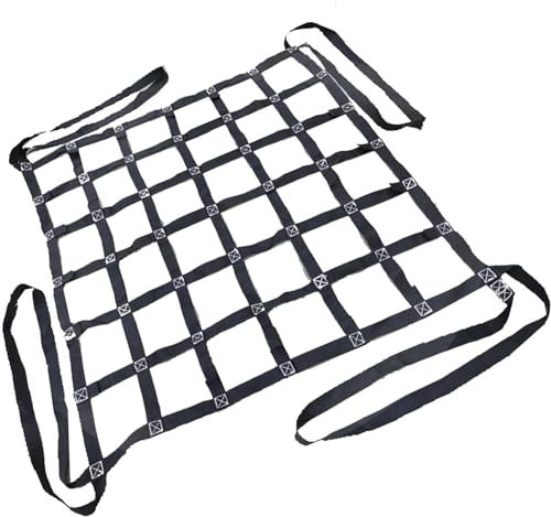 ZNBLSD Filet de Levage à élingue Plate, Filet de Levage de Chargement, Filet d'élingue de Chargement, Dispositif de Levage de Traction Mobile pour gréement de Construction (Taille : 1 X 1M/Maille 1