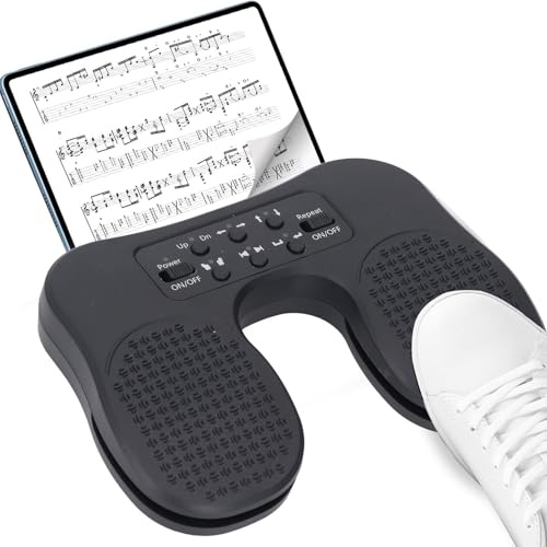 Trådlös Page Turner-pedal, WiFi, BT och USB C Music Page Turner-pedal för Telefoner Lpad Surfplattor Telefon, Laddningsbart Tangentbord Fotknappar Turner, Slient Foot Switches
