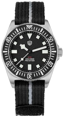 watchdives 40 mm EXD dykarklocka titan Japan VH31 kvarts urverk safirglas armbandsur analog lysande vattentät klocka för män, Silversvart