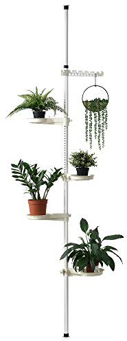 [en.casa] Teleskop Blumenregal 110-305 cm Pflanztreppe Blumentreppe Pflanzenregal Regal bis zu 8kg