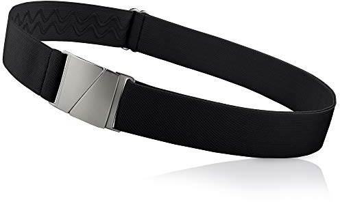 ONE-BELT No Show Invisible Elastic Belts for Women & Men 1.5 adjustable Non Slip Fits waist upto 50 Inch. Designed in USA. (Black)
