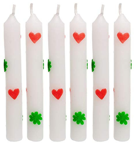 18 TLG. Set kleine Kerzen - Geburtstagskerzen - 9 cm - ideal für Geburtstagsring/Geburtstagszug - Kind Steckkerzen Geburtstagskerze Klee - Kleeblatt - Her..