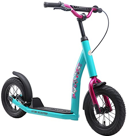 STAR SCOOTER Patinete Infantil 2 Ruedas a Partir de 7 años | Kick Scooter 12 neumáticos, Ajustable en Altura para niñas y niños | Verde