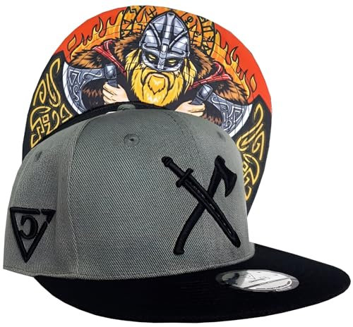 Capiche [99+ Designs] Kinder Baseballhut, The Viking Child, Cap, Basecap Jungen, Mütze, Wikinger Kappe, Basecap, Trainingsanzug, Snapback Grauer Kinderhut