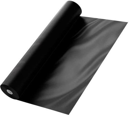 Maka Telo Nero Pacciamatura Orto Anti Erbacce Forato o Senza Fori Giardino Pacciamante Anti-UV Permeabile all'Acqua Polietilene Spessore Film 5 Micron Cartone (1.10x50 Metri, Forato 40 cm)