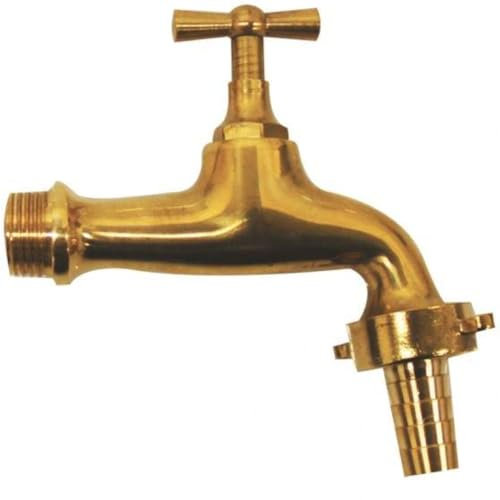 Schläfer 4335115 | Gartenarmatur aus Messing für den Außenbereich, 1/2 Außengewinde mit Butterfly-Hebel und 3/4 (15-19 mm) Schlauchtülle, polierte Bronzeausführung
