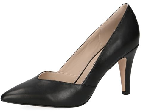 CAPRICE Damen Pumps aus Leder mit Trichterabsatz, Schwarz (Black Nappa), 38 EU