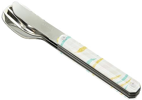 Akinod Elegant gourmet rakt bestick med magnetisk insats (kniv, gaffel och sked) - magnetiskt rakt bestick 12H34 mod. MIRROR Agrumes