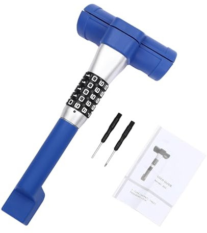 Antivol de volant avec mot de passe, pinces d'antivol de volant longueur 6 cm antivol de sécurité pour voiture (bleu)