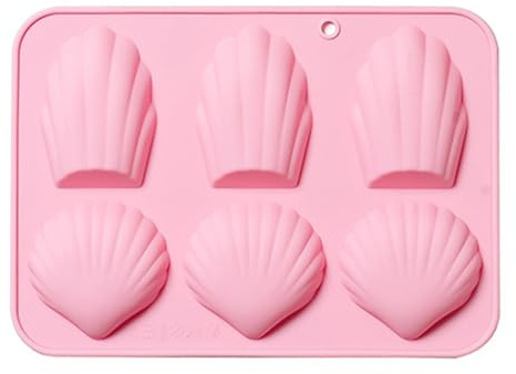 ROYALEAD Moule à madeleine en silicone à 6 cavités pour la fabrication de gâteaux, fondants au chocolat, desserts