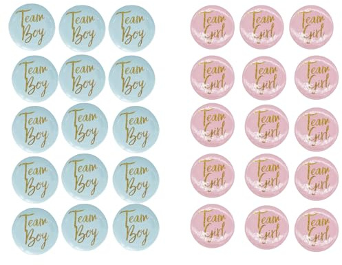 Boy or Girl Gender Reveal Button Pins,Team boy Team Girl Gender Reveal Games Gender Reveal Decorations,Gender Reveal Pins 60Pcs,Baby Shower Decorations Ideas Party Favors Supplies