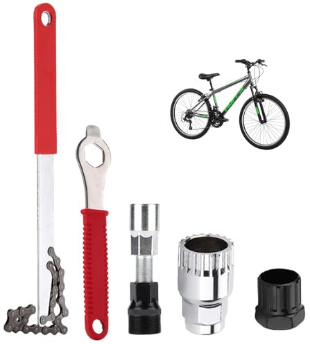 Kurbelabzieher Fahrrad Set mit Kurbelabzieher Kettenpeitsche, Fahrrad Kassettenabzieher – Tretlagerschlüssel, Tretlager Werkzeug, Fahrrad Werkzeug für Kurbel, Tretlagerschlüssel & Innenlager Demontage