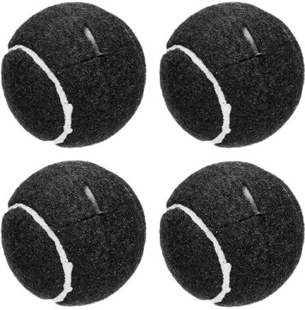QUARKZMAN 4 stycken förskurna walkers tennisbollar, universella förskurna glidbollar walkers tillbehör glidhjälpmedel för möbelben och skydd, svart