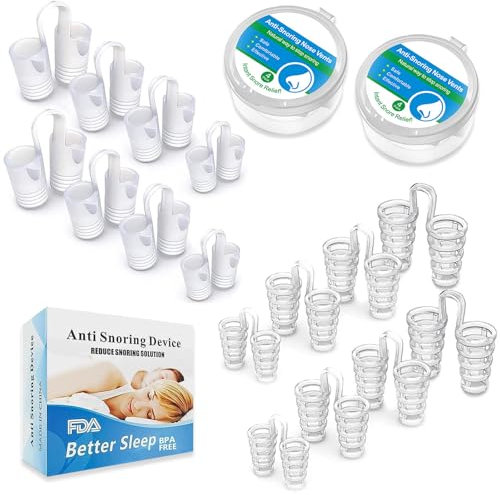 Schnarchstopper, 8 Stück Anti Schnarch Nasenspreizer, Nasenklammer Schnarchen, Wiederverwendbares Nasendilatator, Anti Schnarch Gerät, Silikon Nasendilator, Nasenatmungsdilatator(2 Stile 4 Größen)