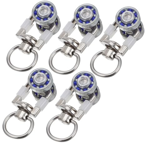 Ipetboom 5piezas Ruedas Silenciosas para Cortinas Rodamientos Metálicos Duraderos Accesorios para Rieles De Cortina Fácil Instalación Compatible Mayoría De Barras y Rieles