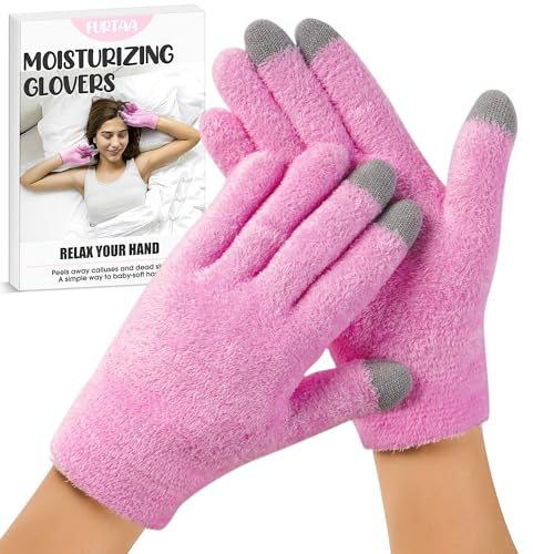Moisturizing Glovers,Gel Spa Glovers,Soft Moisturizing Gel Lining Infused with Essential Oils and Vitamins for Repairing and Softening Dry Cracked Hand Skins.