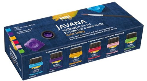 CREATIV DISCOUNT Stoffmalfarben für helle und dunkle Stoffe Set Color Living 6 x 20 ml