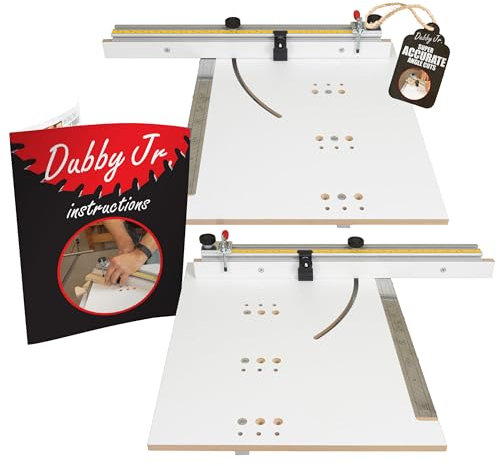 Peachtree Woodworking Supply Dubby Jr. Cut-Off Crosscut Sled (Left & Right Side) Table Saw Jig, Quickly Cut Precise Accurate Miters, Table Saw Sled Kit, Angle Crosscut Sled for Table Saw