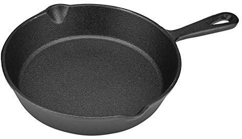 Padella in ghisa antiaderente, 16 cm, pre-stagionata, adatta a pentole, padelle, forni, griglie, sicura (20 cm)