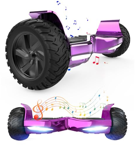 VOUUK Hoverboard Tout-Terrain HM 8,5 Pouces, contrôlé par Application avec Bluetooth et lumières LED, Moteur Puissant, Convient aux Adultes et aux Enfants