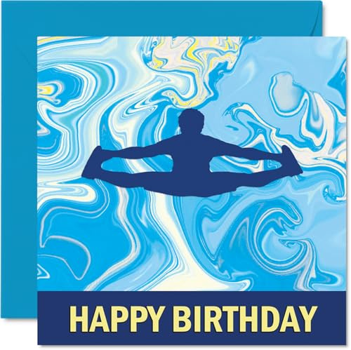 Stuff4 Cheerleading Sport - Biglietto di auguri di compleanno per ragazzi, figlio, fratello, nipote, zio, cugino, 145 mm