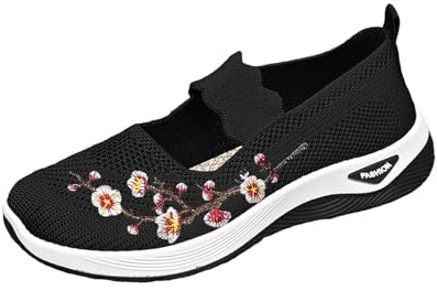 Generisch Chaussures orthopédiques pour femme - Chaussures d'été diabétiques - Baskets légères et super douces - Chaussures de marche larges confortables - Chaussures de sport d'extérieur respirantes