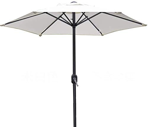LSLYTQ Outdoor Garden Parasols White Garden Patio Parasol Umbrella UV70+, Outdoor Table Umbrella with Easy Crank, for Deck Balcony Porch Backyard Poolside,6.5ft / 2m good