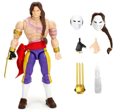 Jada Toys Figura Street Fighter II Vega, 15 cm, Figura articulada de Combate con máscara y Garras, Accesorios Intercambiables, Coleccionable, a Partir de 13 años (253252039)