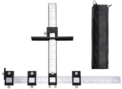 SUNNYNEST Punch Locator Cabinet Hardware Jig, Adjustable Drill Positioning Ruler & Template for Installing Handles, Knobs and Drawer Pulls on Cabinets, Doors & Furniture