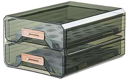 Caja de almacenamiento de huevos, diseño de cajón, soporte para huevos, contenedor de alimentos apilable de plástico transparente para refrigerador de cocina