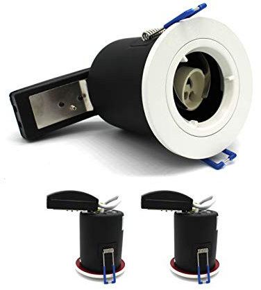 2 X Sanlumia LED Fire Rated Downlight Can GU10 Recessed Ceiling Twist & Lock Downlight IP20 White