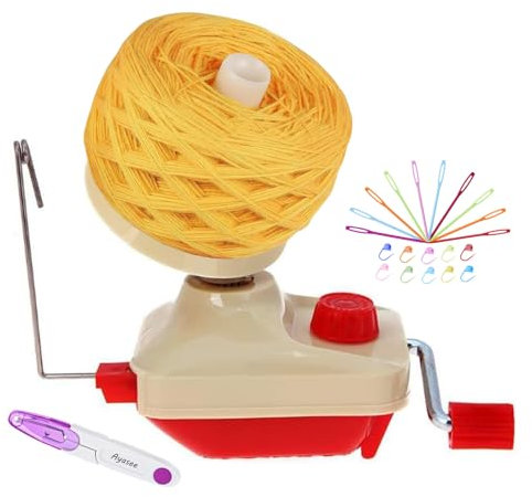 Avvolgitore per palline di filato, avvolgitore manuale per lana a sfera in fibra di filato Swift a mano per famiglia + 10PS segnapunti per punti a maglia + 10PS aghi in plastica + 1PS forbici (22)