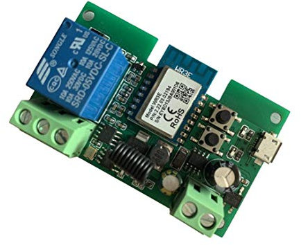 MHCOZY Updated WiFi Wireless Smart Switch Inching Self-locking Relay Module,Set Inching Time from 0.5 second to 1 Hour,be applied to access control,DIY WIFI Garage Door Opener (1CH Smart life app)