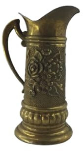 artigianatodaloise Ánfora de metal con mango para flores, para decoración de flores, 11 x 5,5 cm