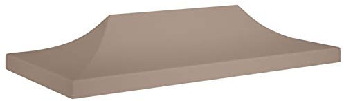 Tidyard Cubierta Reemplazo para Toldo de Repuesto al Aire Techo de Carpa para Celebraciones Gris Taupe 6x 270 g/m² (la Estructura de la Carpa no está incluida)