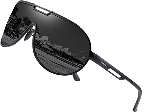 TEAPLMTT Retro Aviator Polarized Sunglasses for Men Pilot Al-mg Metal Frame Ultra Light(Black)