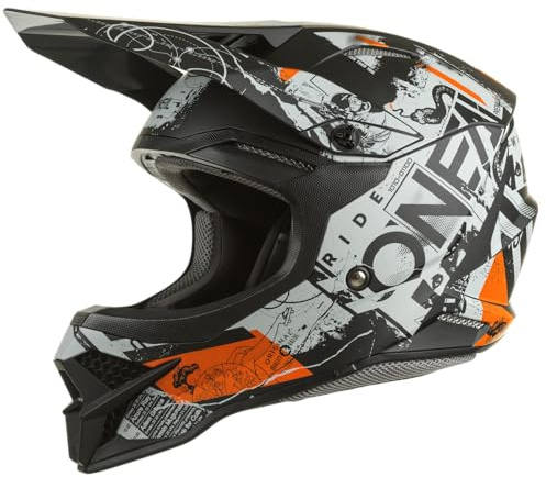O'NEAL | Casque de motocross | MX Enduro | Coque ABS, norme de sécurité ECE 22.06, ouvertures d'aération pour un refroidissement optimal | 3SRS Helmet SCARZ V.23 | adulte | blanc | taille M (57/58 cm)