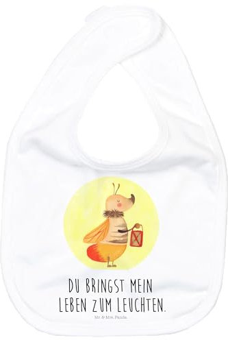 Mr. & Mrs. Panda Organic Babylätzchen Glühwürmchen - Geschenk, magisch, Geschenk zur Geburt, Tiere, Klettlätzchen, lustige Sprüche, Babyausstattung,