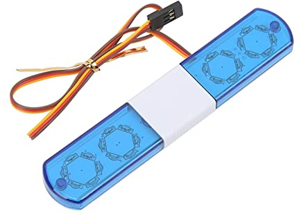 VBESTLIFE Simulation RC Car Police Lights, LED Light Bar with 4 Flash Modes for 1/8 1/10 Scale Remote Control Cars Easy Installation No Additional Power Needed (Blue)