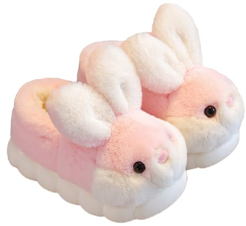 YILANLAN Pantoufles pour femmes Chaussons de lapin animaux Chaussons en coton d'hiver doux et chauds (Pink s, Adulte, Femme, 40, Numérique (intervalle), Système Taille Chaussures EU, 41, Moyen)