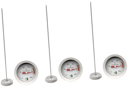 Alipis 3pièces Thermomètre à Huile Acier Avec Clip Multi Outil De Détection De Température Pour Confiserie Sirop Et Friture