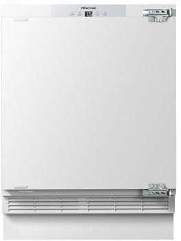 Hisense RUR156D4AWE Built-in under-counter fridge with 4 star freeze zone, 121L Capacity 59.5 × 81.8 × 54.5 cm (W×H×D) White