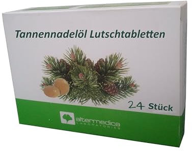 Tannennadelöl Lutschtabletten, 24 St. bei Erkältung, Halsschmerzen, schleimlösend, trockener Husten, für Durchblutung, frischen Atem, gurgellösung, Zahnfleisch, erkältungskapseln