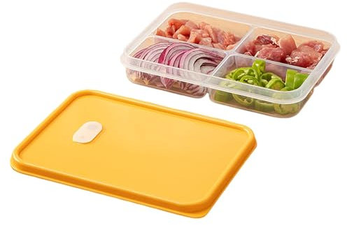 ULPUDFAO Scomparti Scatola per la conservazione degli Alimenti, Vassoio per la conservazione degli Alimenti Riutilizzabile, Contenitore per la conservazione del congelatore Portatile