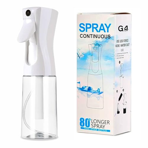 G4GADGET Hair Spray Bottle, 5oz/150ml Transparent Continuous Mister Spray Bottle, Fine Mist Empty Water Spray Bottle for Hair Styling, Plants, Pets, Cleaning, and More